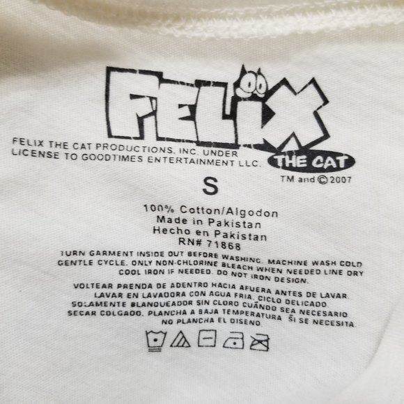 Felix The Cat shirt Small all over print cartoon retro style graphic cotton Y2K - Picture 11 of 12